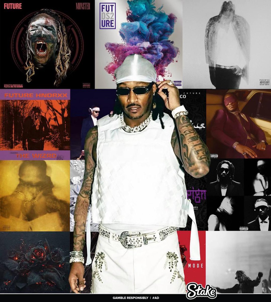 Future Turns 41 Today 

Happy Birthday to The Greatest Of All Time 🦅

10 Consecutive #1 Albums , Most By Any Artist from the 2010s 💿

Most Charting Songs Ever in a Single Year 🏆

2nd Most Charting Songs Ever By Rappers 🏆

First Artist Ever to have 3 #1 Albums in 6 Months 💿