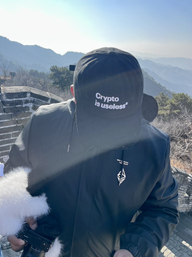 Flying 4,294km far from the Devcon venue - Spotting a « crypto is useless »  cap while climbing the Great Wall of China - Making new international  friends ❤️ Ethereum is everywhere