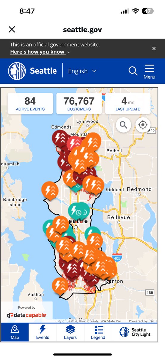 DougPigsleyKOMO's tweet image. Almost 77,000 customers without power. @SEACityLight
