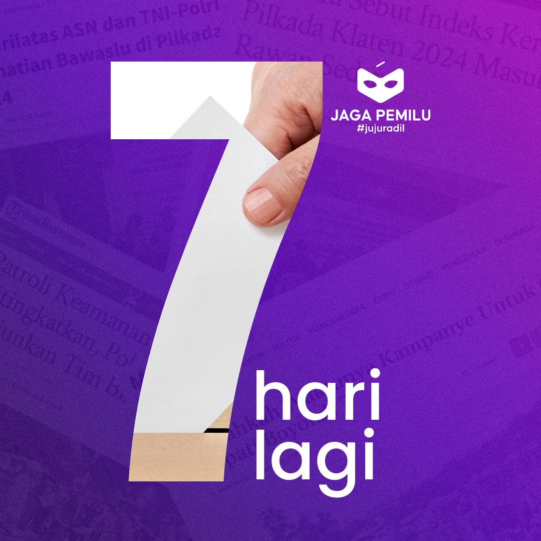 Sudah siap? Yakin pada pilihannya? 

#Pilkada2024  #pilkadaserentak2024 #pilkada #pemilu2024 #PemiluSerentak2024 #pemilu