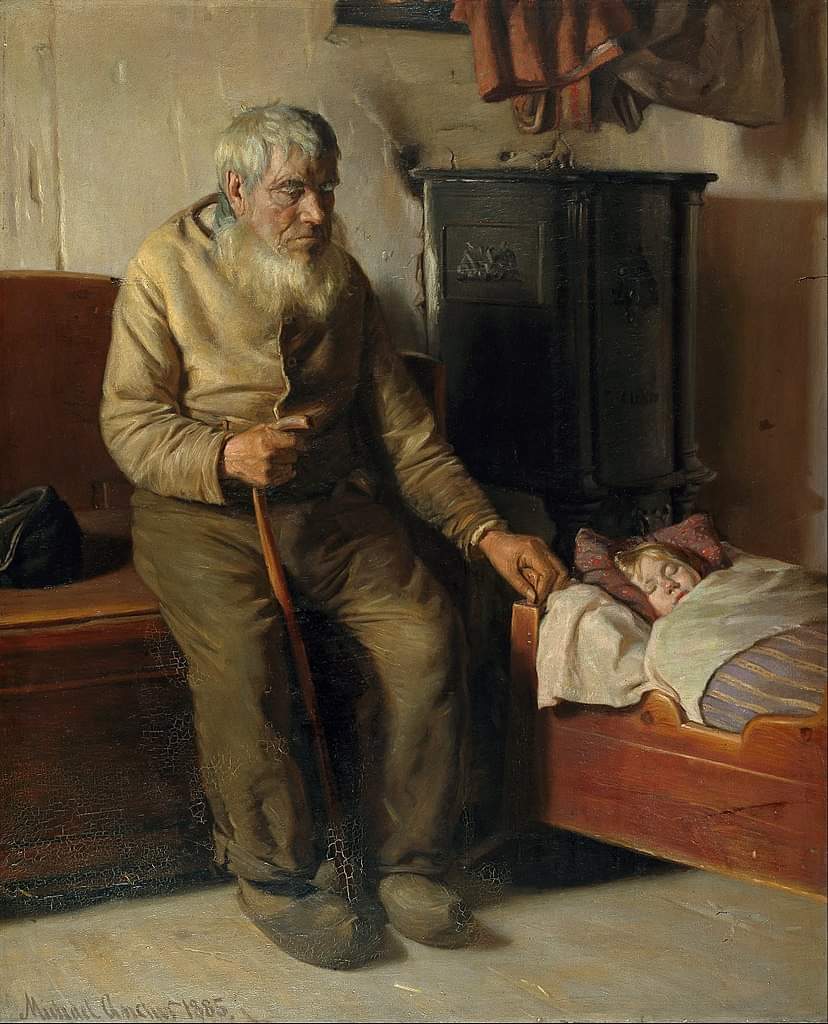 bongorama's tweet photo. 🎨 Michael Ancher, Blind Kristian Minding a Child, 1885, Hirschsprung Collection, Copenhagen. https://t.co/cxIgl5D4Z0