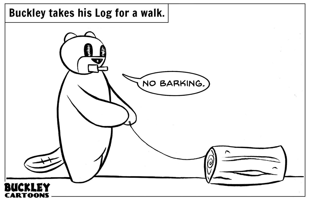 BuckleyCartoons's tweet image. #Walk #Dog #Log #Bark #Cartoon #Beaver