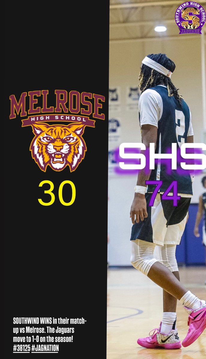 The Southwind Jaguars 🐆💜🖤 (@southwindboysbb) on Twitter photo 🚨JAGS WIN‼️(74-30) VS Melrose. In a balanced attack, the Jags were led by ‘26 F <a href="/Austenprice07/">Austen price</a> w/ 12pts, 8rebs & 2Blks. ‘26 G <a href="/rontowns2/">Ron Towns</a> brought in 13 pts while ‘26 G @iamjustin_ed ended w/ 11pts, 4rebs & 3Ast & ‘25 Wing <a href="/kriscarrolll/">Kris Carroll</a> w/ 10.
GG FELLAS! 💜🖤
#JAGBIDNESS
#38125 🚨JAGS WIN‼️(74-30) VS Melrose. In a balanced attack, the Jags were led by ‘26 F <a href="/Austenprice07/">Austen price</a> w/ 12pts, 8rebs & 2Blks. ‘26 G <a href="/rontowns2/">Ron Towns</a> brought in 13 pts while ‘26 G @iamjustin_ed ended w/ 11pts, 4rebs & 3Ast & ‘25 Wing <a href="/kriscarrolll/">Kris Carroll</a> w/ 10.
GG FELLAS! 💜🖤
#JAGBIDNESS
#38125