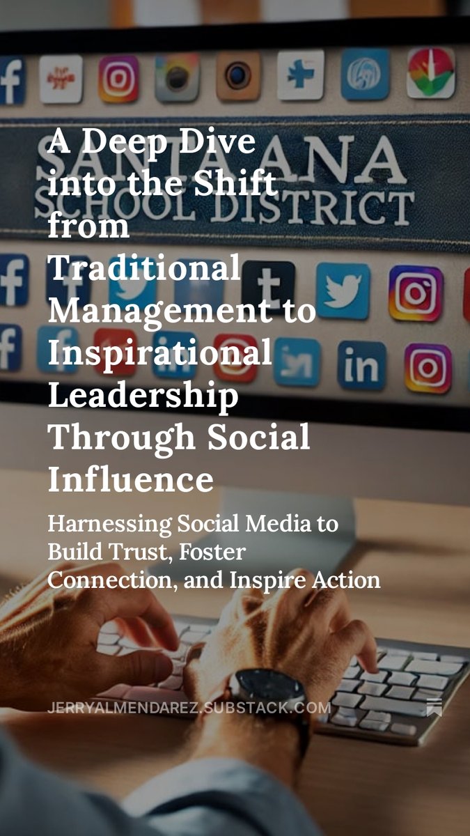 Discover how social media is transforming leadership in education!  Learn how we can build trust, foster meaningful connections, and inspire action—one post at a time. open.substack.com/pub/jerryalmen…