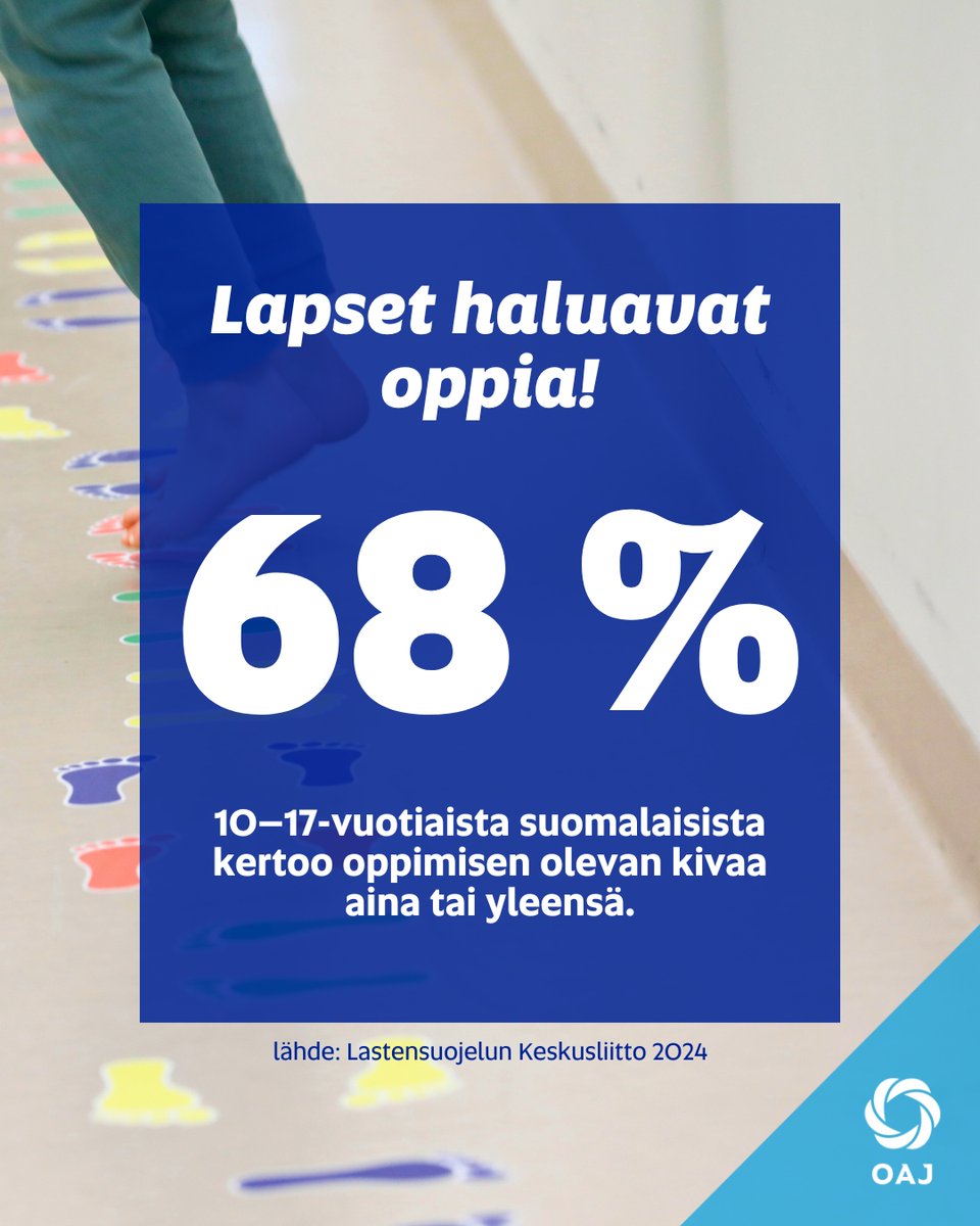 Hyvää #LapsenOikeudet päivää 🫶 10–17-vuotiaista suomalaisista 68 % kertoo uuden oppimisen olevan kivaa aina tai yleensä, ja vain 4 % lapsista ja nuorista kertoo, ettei pidä uuden oppimisesta! Huolehditaan yhdessä, että lasten #OikeusOppia toteutuu ❤ #SaanOppia #SaatOppia