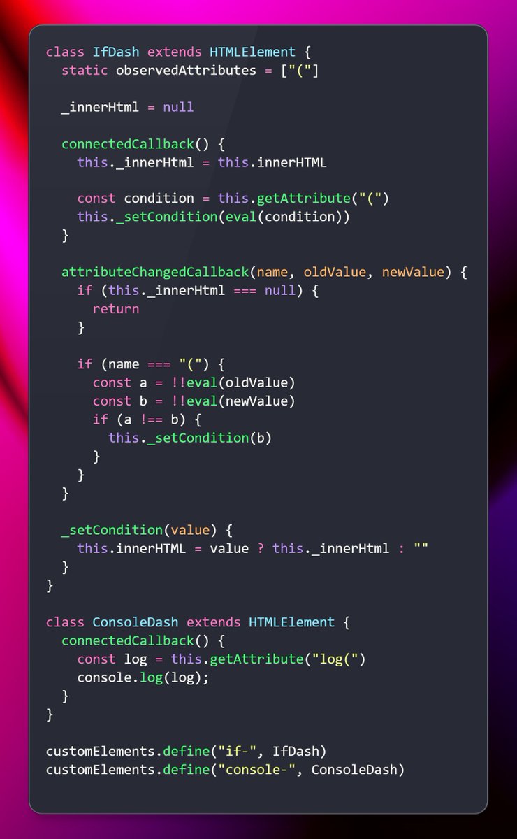 With the power of web components, HTML really can be a programming language.