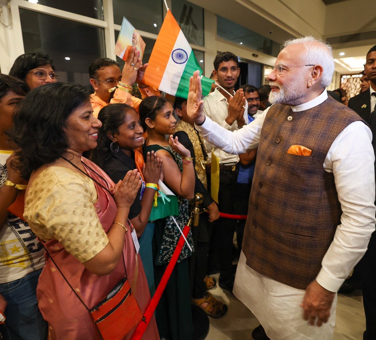 narendramodi's tweet image. A heartfelt thank you to the Indian community in Guyana for their warm and spirited welcome. 

They have shown that distance is never a barrier to staying connected to one’s roots. Glad to see the community making a mark here across different sectors.