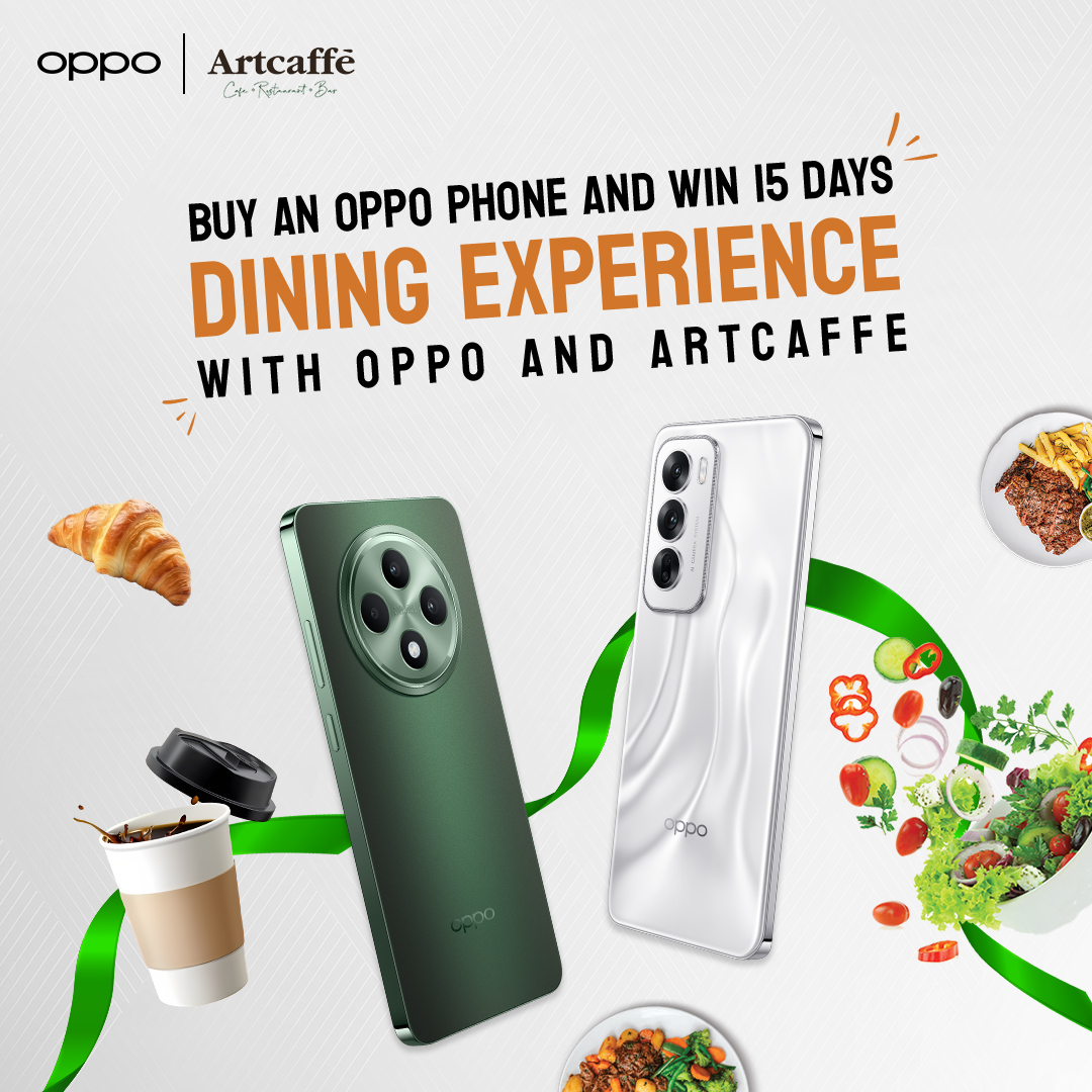 OPPOKenya's tweet photo. Love you a snack? Purchase an OPPO phone and savor 15 days of free meals with Artcaffé!
T&Cs Apply.
#GetMoreWithOPPO #OPPOFest https://t.co/lOP6y03OFO