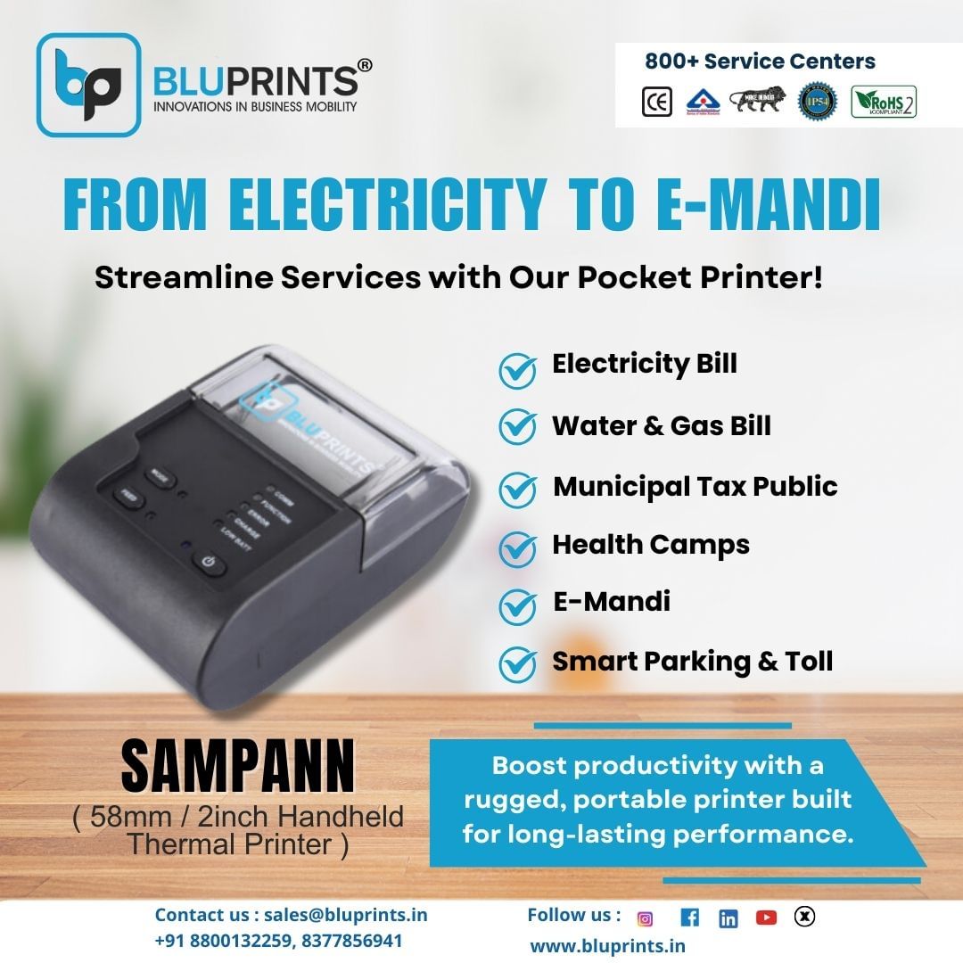 BluprintsSocial's tweet image. From bills to e-Mandi, our Sampann Printer handles it all! 🌐
Compact, portable, and built for productivity on the go. Boost efficiency with every print!

Shop Now:
bluprints.in

#Bluprints #PocketPrinter #PortablePrinting #BusinessSolutions #TechInnovation #Efficiency