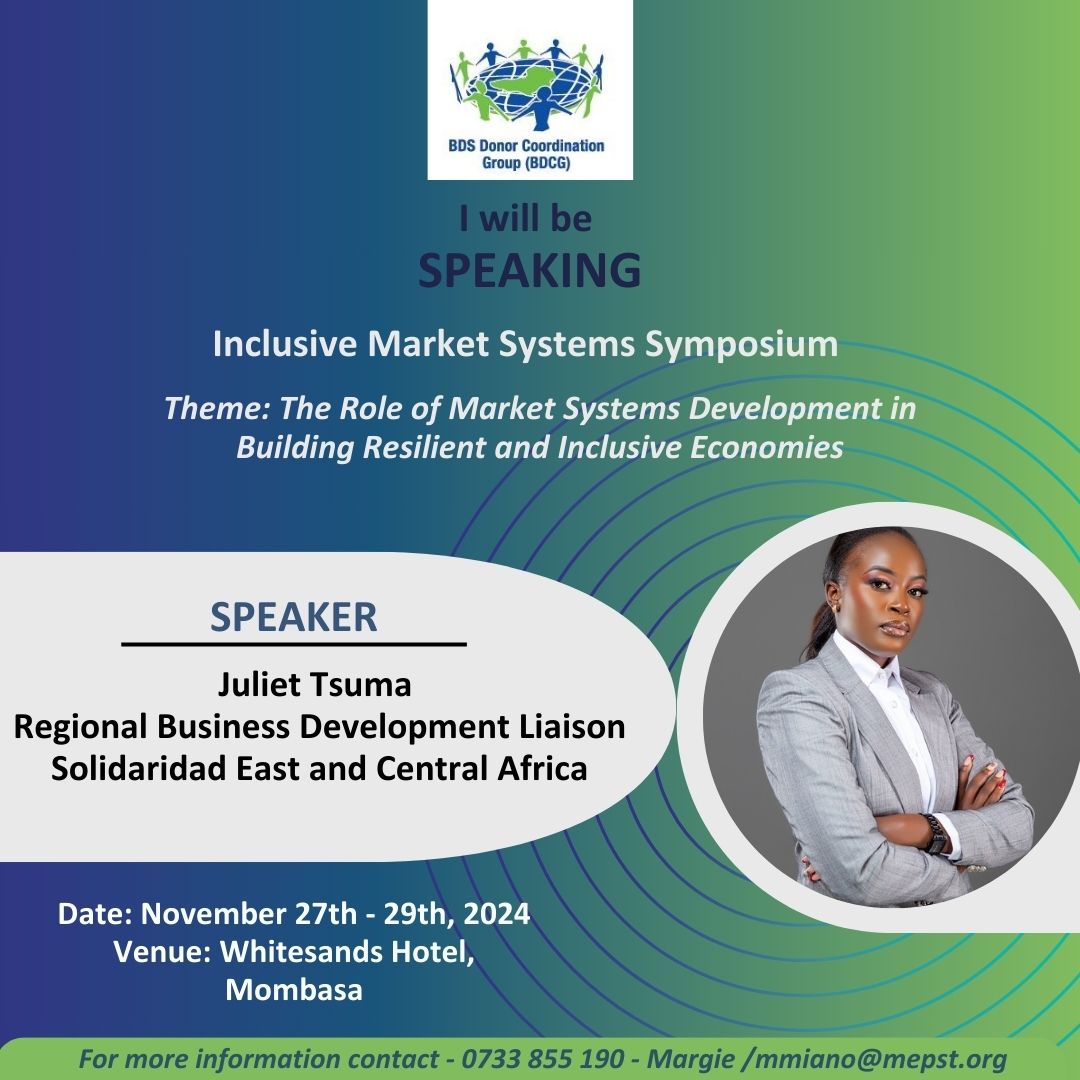 We’re thrilled to announce that Juliet Tsuma from <a href="/SolidaridadECA/">Solidaridad East and Central Africa</a> will be speaking at the #BDCGSymposium2024 on "𝐆𝐞𝐧𝐝𝐞𝐫 𝐓𝐫𝐚𝐧𝐬𝐟𝐨𝐫𝐦𝐚𝐭𝐢𝐯𝐞 𝐀𝐩𝐩𝐫𝐨𝐚𝐜𝐡𝐞𝐬 𝐢𝐧 𝐌𝐚𝐫𝐤𝐞𝐭 𝐒𝐲𝐬𝐭𝐞𝐦𝐬."

#inclusivemarketsystems #gendertransformativeapproaches