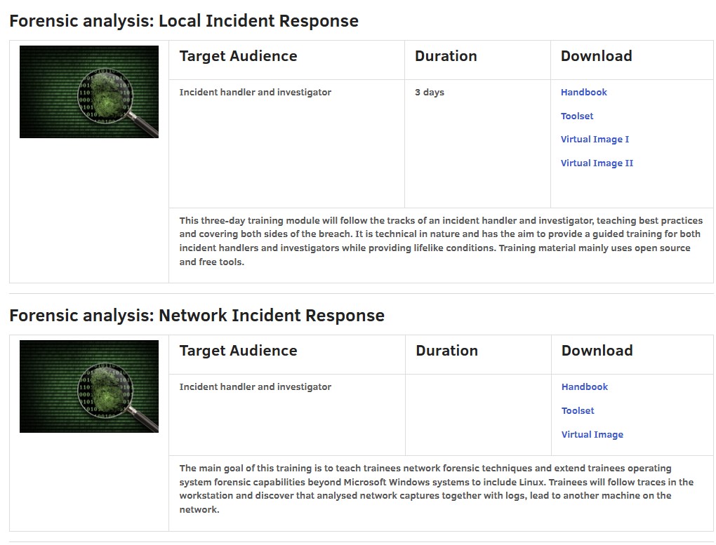 DfirDiva's tweet photo. Today's Training Tuesday Highlight is ENISA!

They offer FREE hands-on training material related to:

- Digital Forensics
- Incident Response
- Mobile Threats Incident Handling
- Network Forensics
- Malware Analysis
and more!

Link: https://t.co/OyGkoR2fuT

#DFIR #IncidentResponse #DFIRDivaTTH