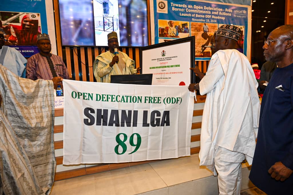 CleanNigeria25's tweet image. #WTD2024: The launch of the Borno State Roadmap/Flag off of the Clean Nigeria Campaign to end #OpenDefecation in Borno by His Excellency, Prof. Babagana Umara Zulum, mni at the International Conference Centre, State Secretary, Maiduguri 19/11/2024