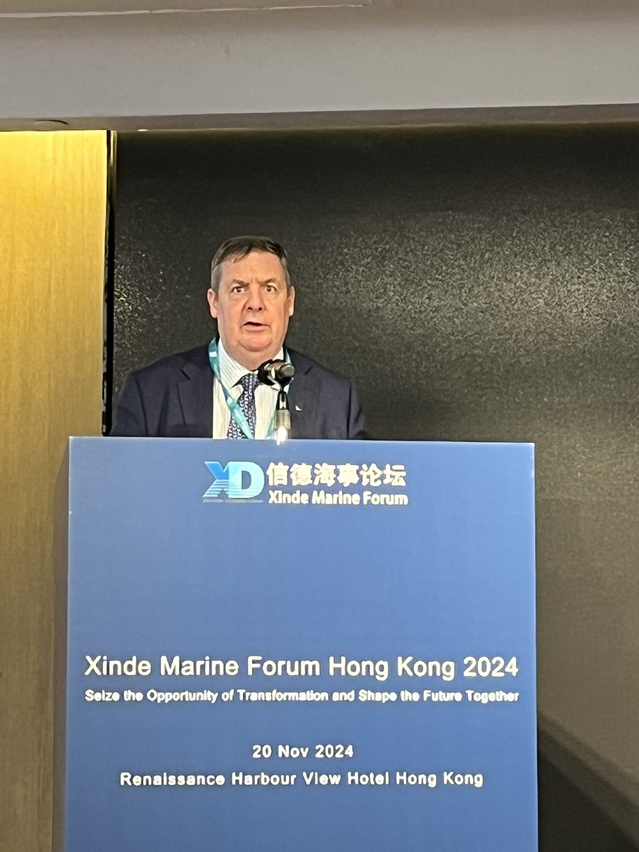 <a href="/guyplatten/">Guy Platten</a>, Secretary General of the <a href="/shippingics/">International Chamber of Shipping (ICS)</a>, provided a keynote address today at the Xinde Marine Forum in Hong Kong. Guy focused his intervention on seafarer welfare and security, decarbonisation and the Clean Energy Marine (CEM) Hubs.

#xindemarine #ICS #HKMW2024