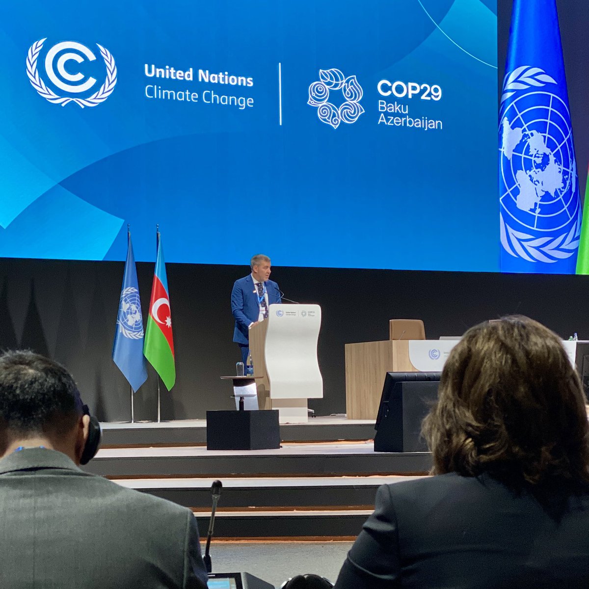 .<a href="/L_Aagaard/">Lars Aagaard</a> addressing the parties during the national statement #COP29: “One of the biggest challenges to climate action is polarization. We must take people’s concerns seriously - but we can never let climate be either or. It is possible to find constructive, innovative