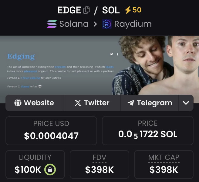 doloxbt's tweet photo. there are over 33.3M posts on tiktok for $edge maxxing and you don't think this is going to be the next runner?

so much higher imo https://t.co/9YMlNdoUvs
