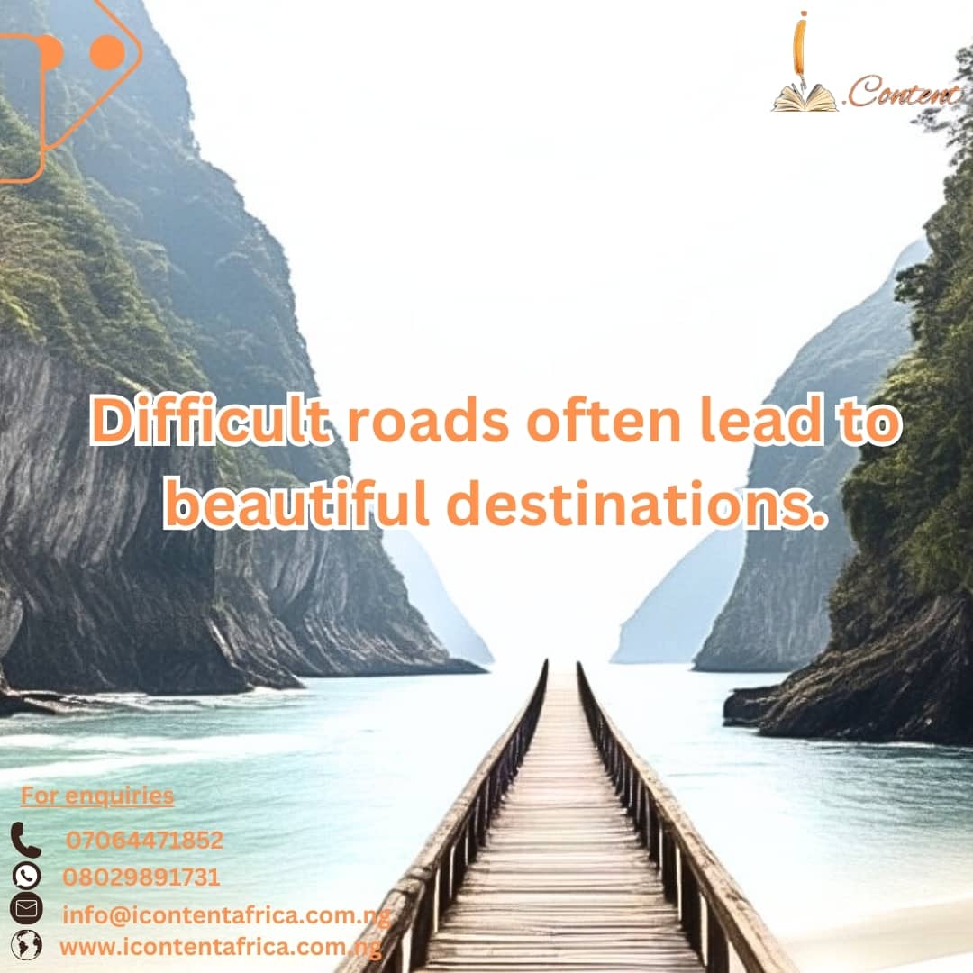 icontentafrica's tweet image. Don&apos;t be afraid to walk through difficult paths that leads you to your purpose.

It will be worth it.

#motivation #writingservice #ghostwritingservice #icontentafrica