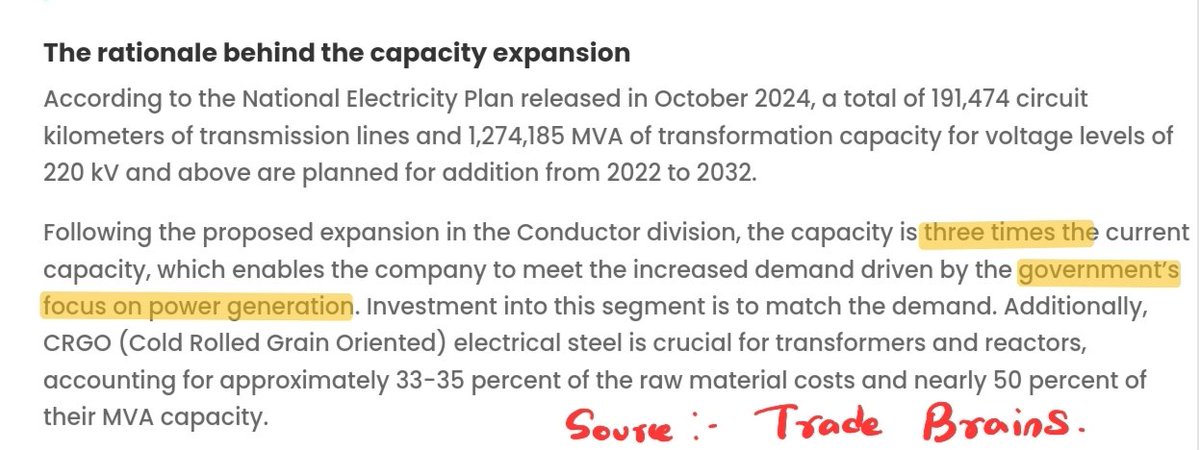 vigneshnamani's tweet image. Immense potential for Transformer companies. 
Mainly #Stardeltatransformers. 

Source @TradeBrainsGrp 

Thanks to @Cryptified_Soul Ma'am for building faith on this company 🙏