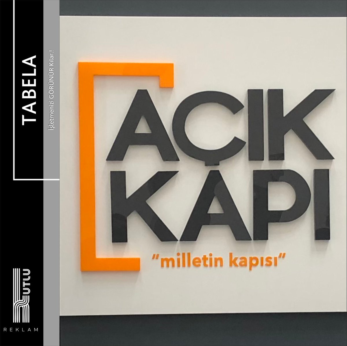 Markanızın görünürlüğünü artırmak için kaliteli ve şık tabelalar şart! İç ve dış mekan için özel tabela tasarımları sunuyoruz. 
Web adresimizden iletişime geçebilirsiniz!
kutlureklam.com
#Tabela #İşletmeTabelası #Reklam
