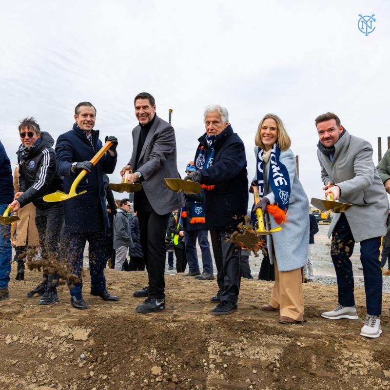 newyorkcityfc's tweet photo. Welcome Home 🏟️

New York City’s first-ever soccer-specific stadium officially breaks ground in Queens, marking the beginning of construction of Etihad Park.