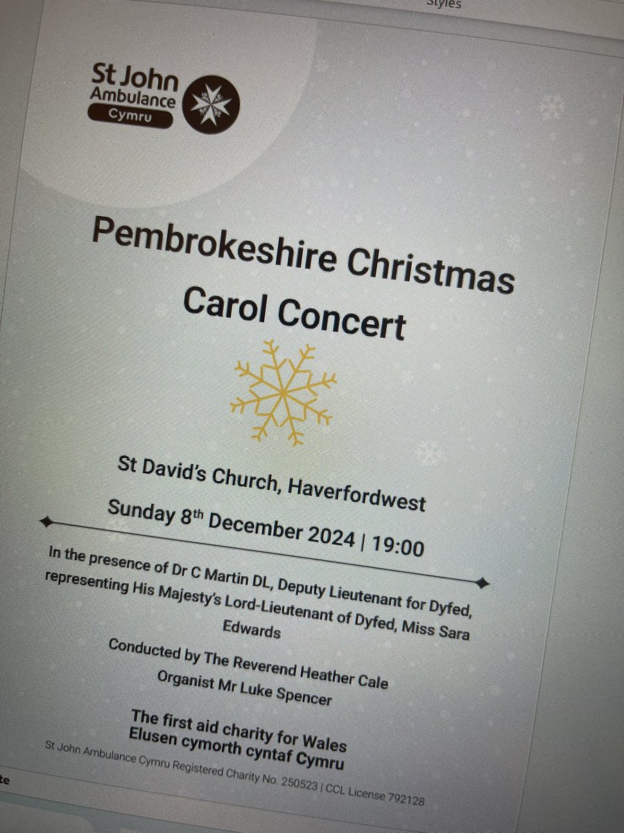 James Cordell (@james_cordell) on Twitter photo Getting my festive spirit on ahead of my third <a href="/SJACymru/">St John Ambulance Cymru</a> Pembrokeshire Christmas Carol Concert!
Spending the evening finalising the programme ready for Sunday!
Canβt wait ππΆ Getting my festive spirit on ahead of my third <a href="/SJACymru/">St John Ambulance Cymru</a> Pembrokeshire Christmas Carol Concert!
Spending the evening finalising the programme ready for Sunday!
Canβt wait ππΆ