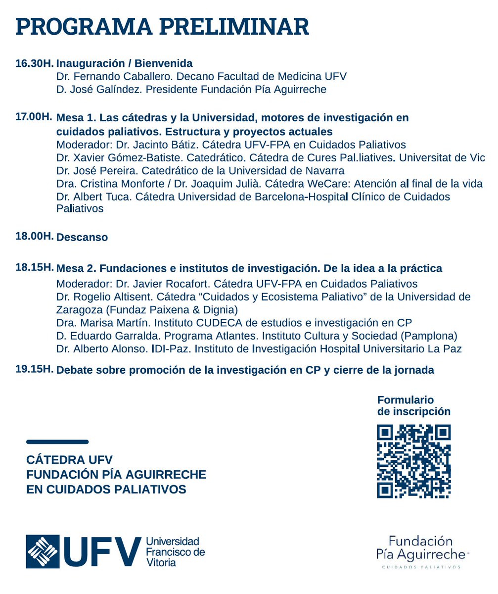 Queridos colegas de CP. Con mucho gusto os invitamos a las I Jornadas de Investigación en CP organizadas por nuestra Cátedra. La inscripción es gratuita a través del siguiente enlace:
ufvsalud.eu.qualtrics.com/jfe/form/SV_3g…
Será nuestra presentación. Encantados de compartir el día con vosotros.