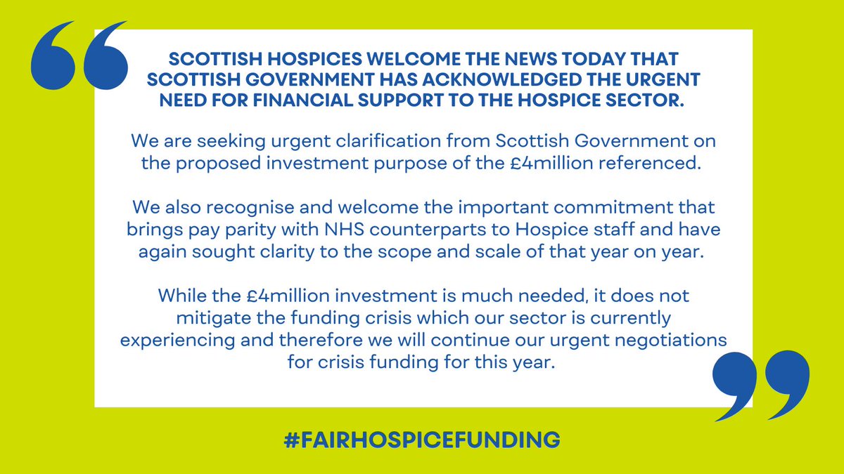 Statement: #FairHospiceFunding