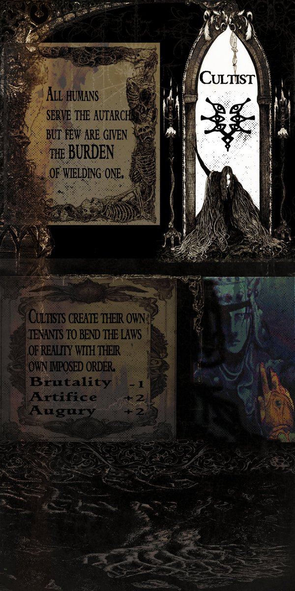 Cultists are one of the playable homebrew classes in my TTRPG- Autarchs are worldly manifestations of human concepts, and so their powers are as terrible as the minds that contain them #homebrew #ttrpg