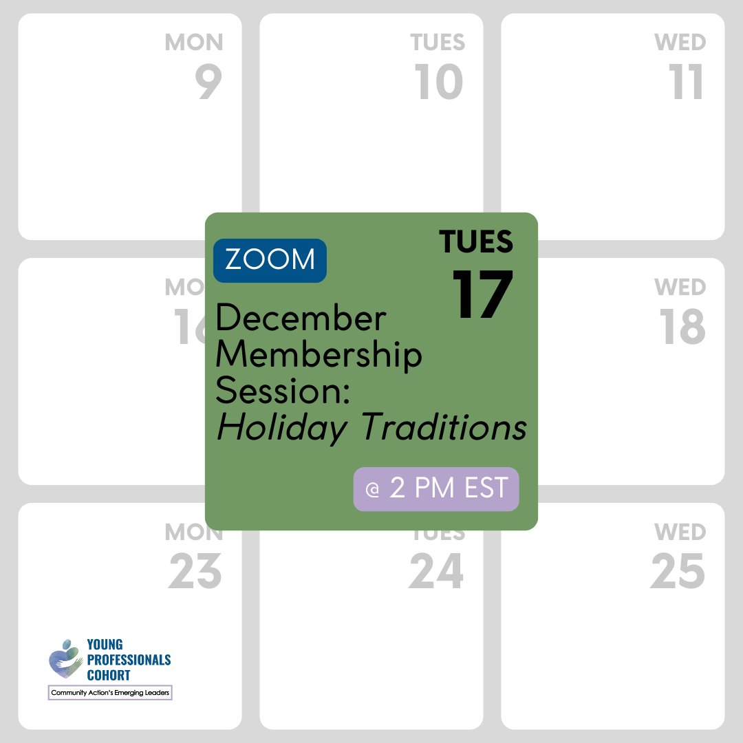 Something special about the holidays is how everyone celebrates differently. Join us for our December YPC Membership Session on Holiday Traditions! 🎉 Share yours &amp; learn how others celebrate!

📆 Date: Tuesday, December 17th
⏰ Time: 2 PM EST
📲 Register via the newsletter!