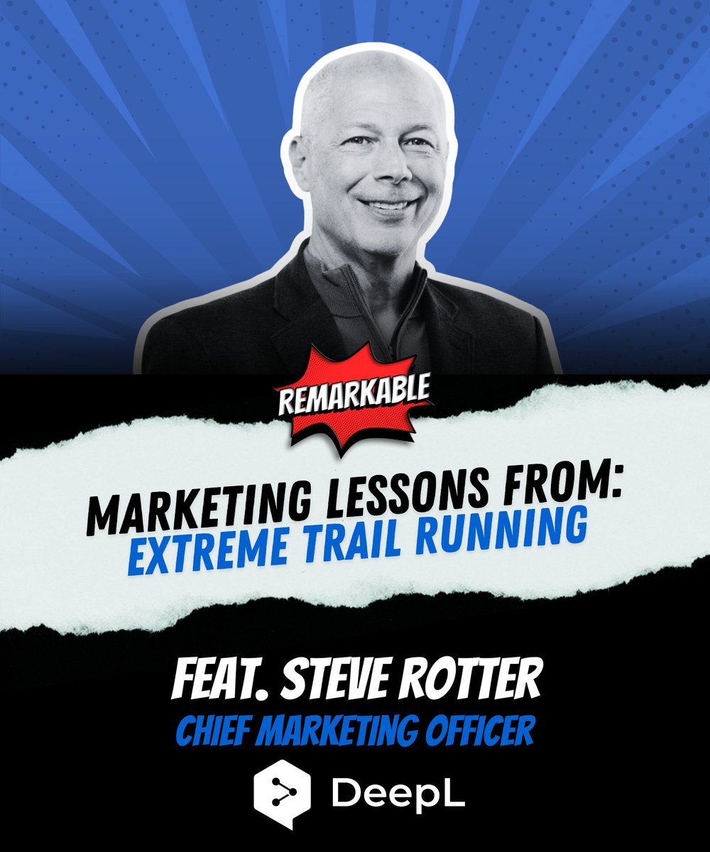 DeepL (@deeplcom) on Twitter photo Our CMO <a href="/sjrotter/">Steve Rotter</a> joined the Remarkable Marketing podcast with <a href="/ianfaison/">Ian Faison</a> to share B2B marketing lessons from extreme trail running 🏃♂️— including agility, progress over perfection, and more.
👉 brnw.ch/21wPcja
#LanguageAI #TrailRunning #B2BMarketing Our CMO <a href="/sjrotter/">Steve Rotter</a> joined the Remarkable Marketing podcast with <a href="/ianfaison/">Ian Faison</a> to share B2B marketing lessons from extreme trail running 🏃♂️— including agility, progress over perfection, and more.
👉 brnw.ch/21wPcja
#LanguageAI #TrailRunning #B2BMarketing