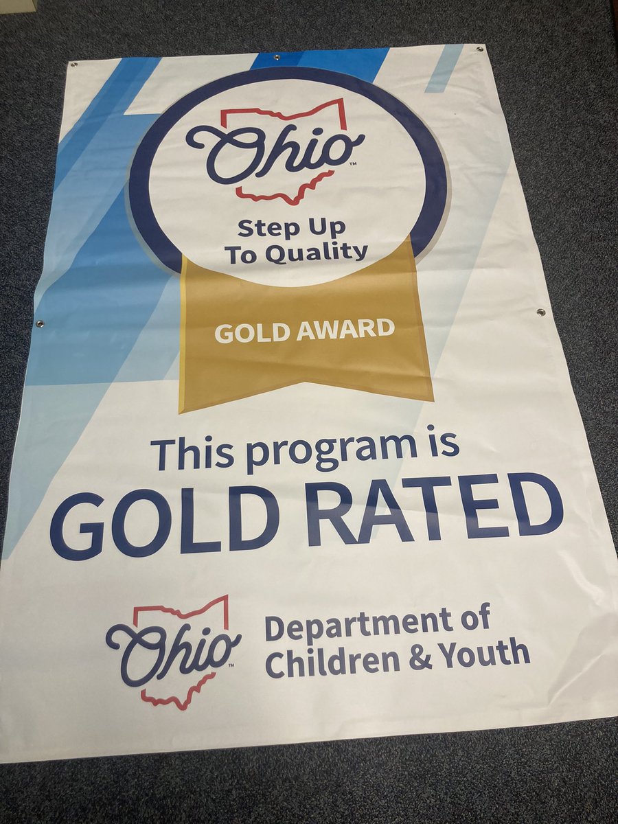NOCSPupilserv's tweet photo. Our new preschool Step Up to Quality banner arrived today. Our Birch preschool received the highest rating - Gold, thanks to our amazing teachers! https://t.co/gCAbNOAf4Z