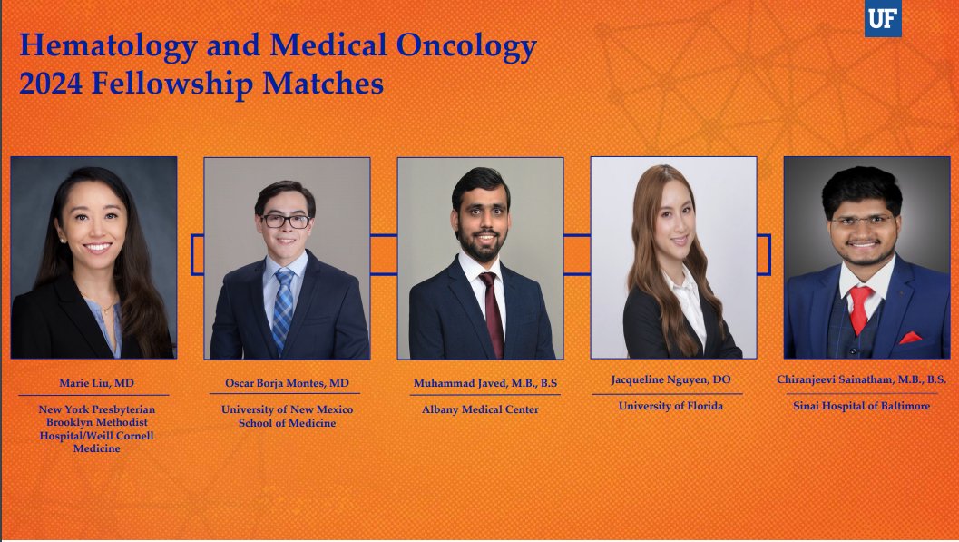 HemeOncGators's tweet image. So excited to welcome our incoming class of Heme/Onc fellows!!! 💙🧡🎉🐊
@UFMedicine
@UFHealthCancer