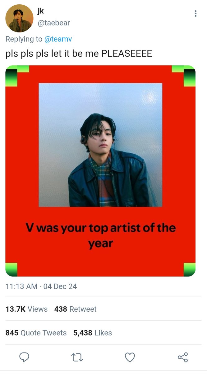 vkasters's tweet image. a #socmed #taekookau where a lucky v fan has the opportunity to have dinner with him by having him as their #SpotifyWrapped top artist
#taekook