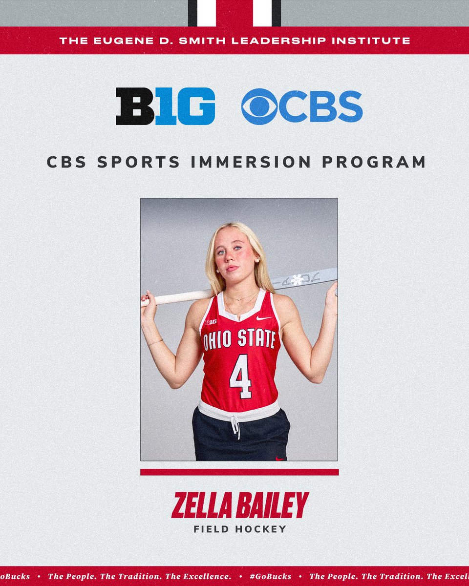 Zella Bailey is heading to Indianapolis to participate in the CBS Sports Immersion Program and represent THE Ohio State University‼️👏🏈

Stay tuned for a recap of her experience working the Big Ten Football Championship Game🤩🎥