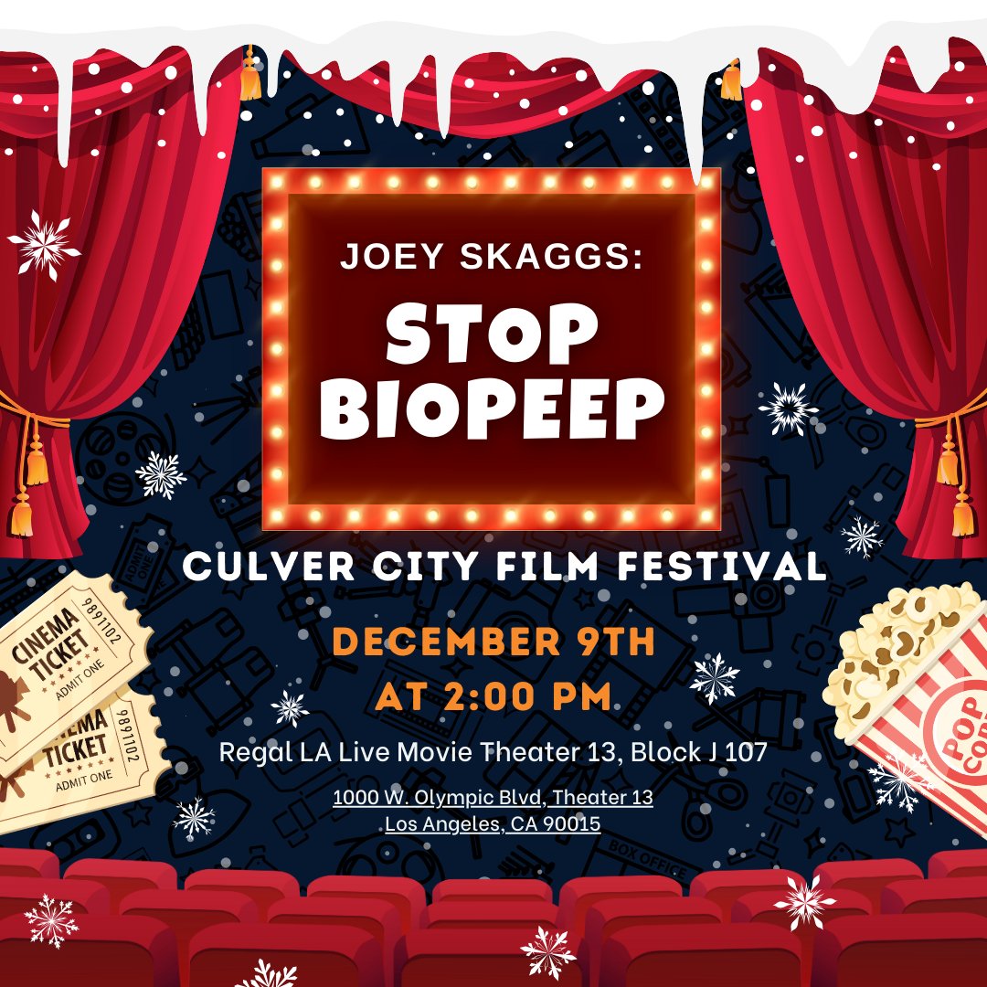 artoftheprank's tweet photo. Hot cocoa, warm blankets, and genetic warfare. What more could you ask for? 
Catch this screening of "Joey Skaggs: Stop BioPEEP" December 9th!

@culvercityff 

Tickets here: https://t.co/EJRExdHbOd

#skaggs #genetics #activist #news #documentary #satire #oralhistory #film https://t.co/7hyVpxNH87