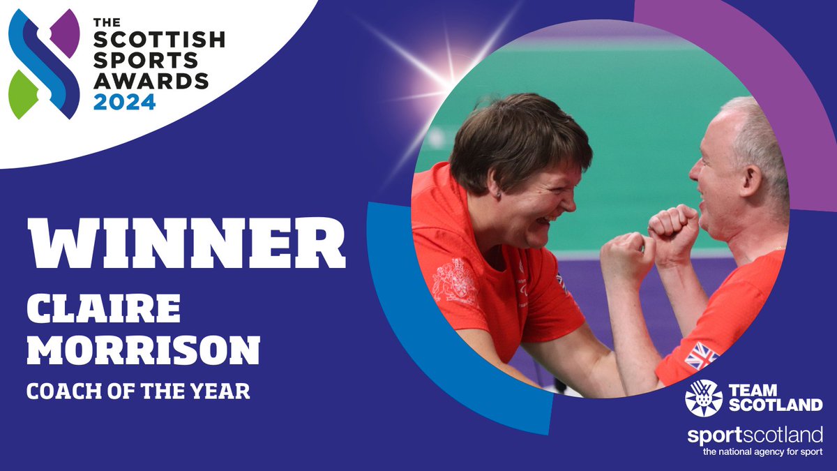#ScottishSportsAwards24 | Coach of the Year | Claire Morrison 🏆

<a href="/ClaireMorrison6/">Claire Morrison</a> has coached a number of Boccia players to international success including <a href="/ParalympicsGB/">ParalympicsGB</a>'s Scott and Jamie McCowan, Stephen McGuire, Patrick Wilson and Kayleigh Haggo.

🔵 <a href="/SDS_sport/">Scottish Disability Sport</a> | <a href="/BocciaUK/">Boccia UK</a>
