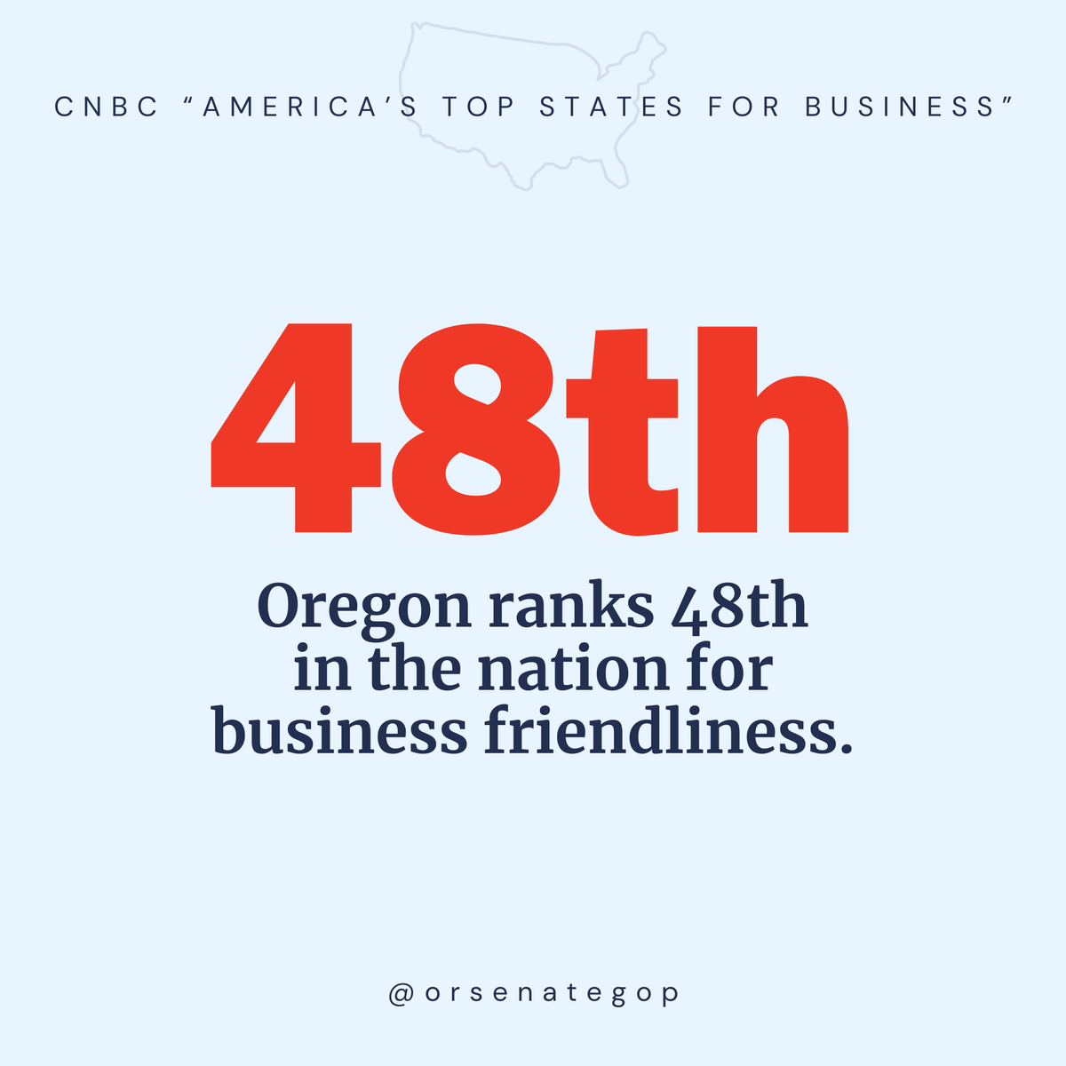 ORSenateGOP's tweet image. Oregon ranks 48th in business friendliness in CNBC’s 2024 “Top States for Business”.

With high taxes &amp;amp; too many regulations, it's no wonder the state struggles to attract &amp;amp; retain businesses.

Senate Republicans are committed to making Oregon competitive again. #orpol #orleg