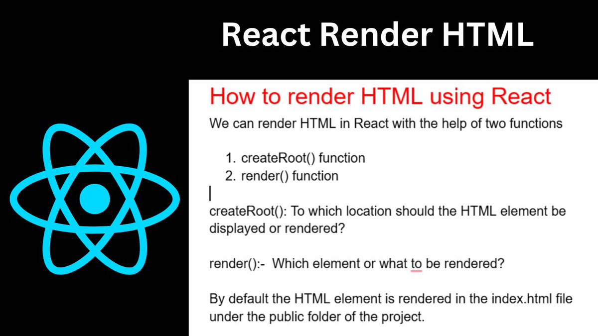 pbphpsolutions's tweet photo. React Render HTML In Hindi https://t.co/IzbW8m7KUG via @YouTube https://t.co/7bl5nivBOr
