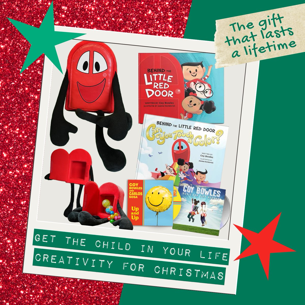 Bring home the magic and fun with the Behind the Little Red Door Toy- Every Kid's Best Friend! This bundle also includes both "Behind the Little Red Door" books and children's music albums, "Music for Tiny Humans" and the brand new "Up and Up." coybowles.com/products/limit…