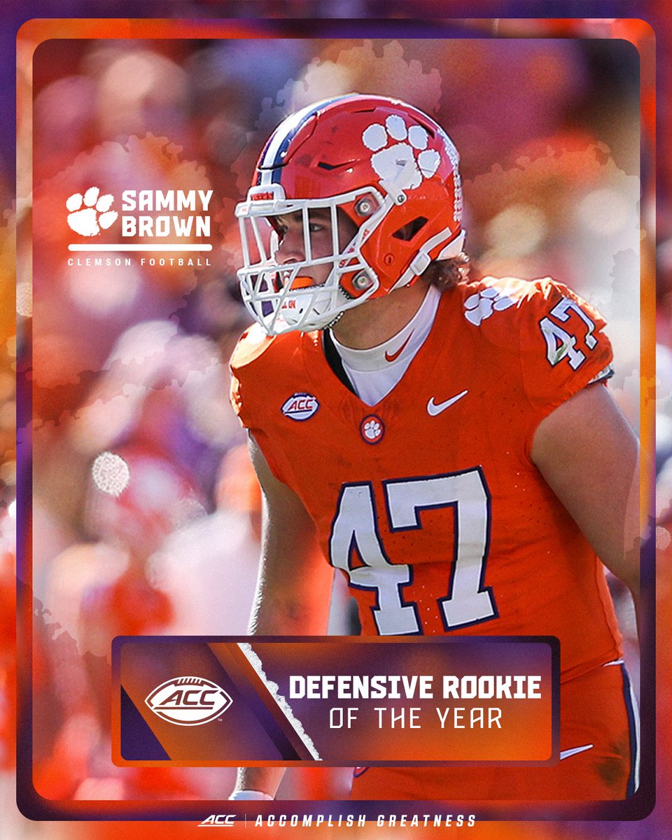 JUST GETTING STARTED 😤

Sammy Brown is your 2024 ACC Defensive Rookie of the Year.

🔗 theacc.co/24fbpoty