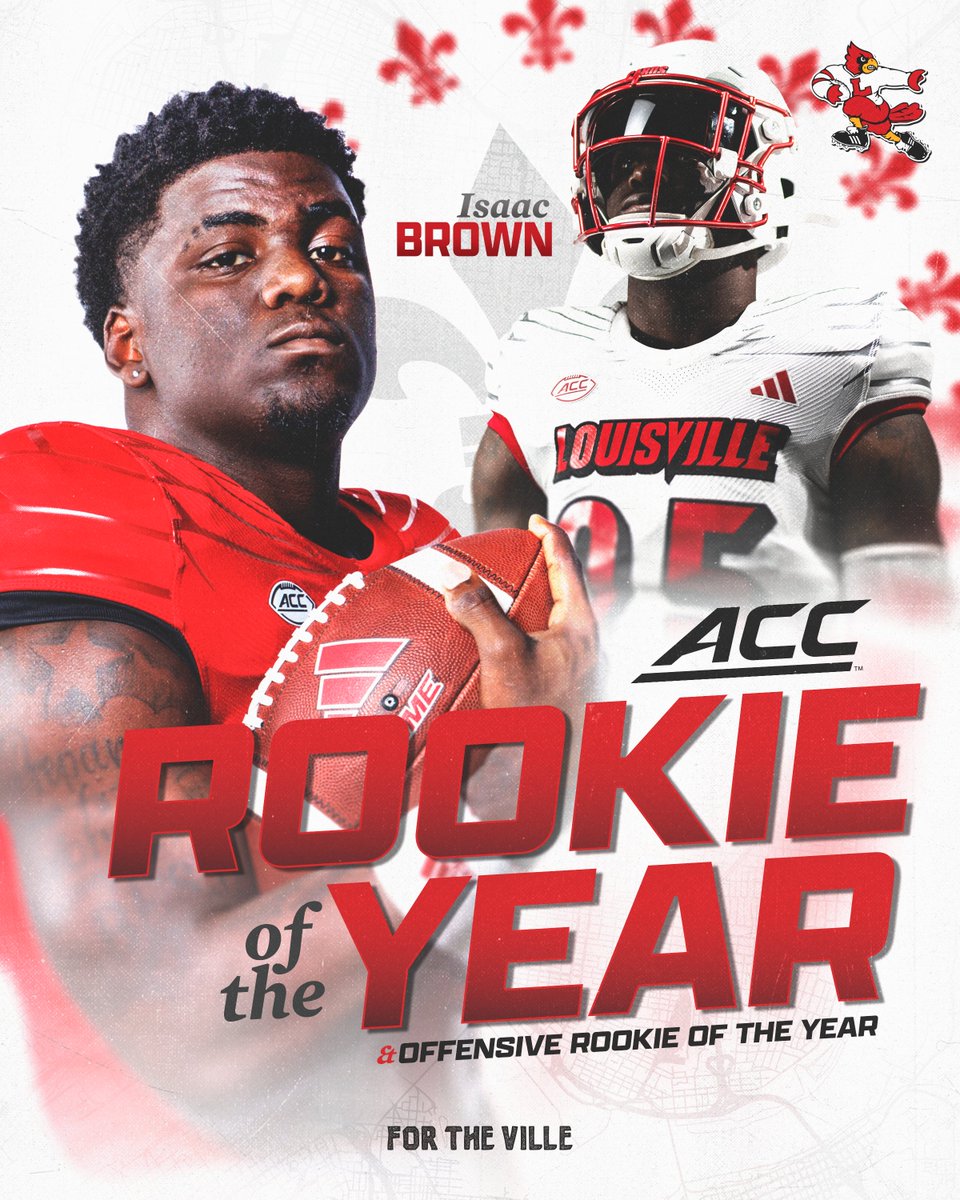 Who else but Isaac Brown? 😏

Your <a href="/ACCFootball/">ACC Football</a> Rookie &amp; Offensive Rookie of the Year!

Details: uofl.me/49l9m1G

#GoCards