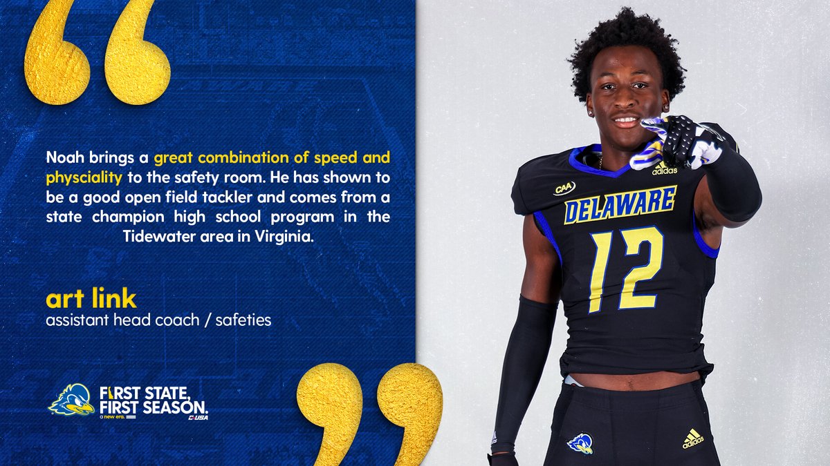 Delaware_FB's tweet photo. .@Coach_ArtLink loves what @JeffersonNoah12 brings to the table! 🗣️ https://t.co/UggyCOjgoY