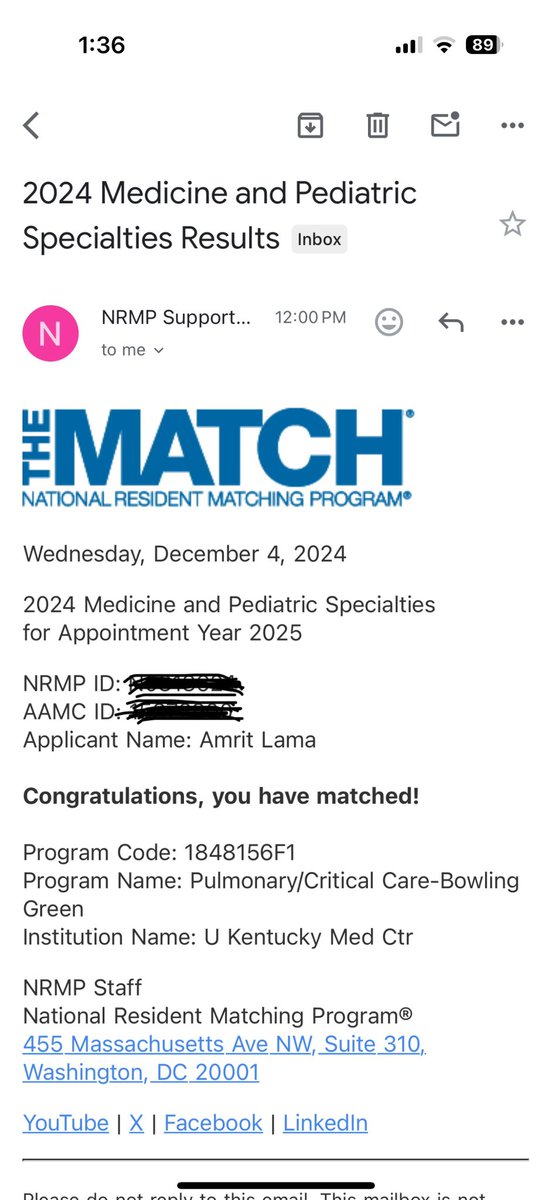 I’m thrilled to announce that I have matched into a Pulmonary and Critical Care Medicine fellowship.
Thank you to my family, friends, and mentors for your unwavering support and guidance throughout this journey. 
#PCCM#FELLOWSHIP#NEOMED
#WRHE