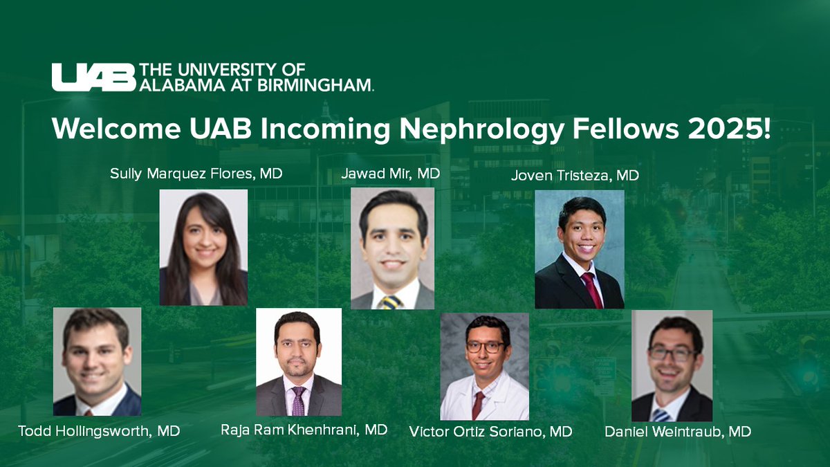 UAB Nephrology (@uab_nrtc) on Twitter photo We are thrilled to welcome our incoming class of nephrology fellows to UAB in 2025! We can’t wait to start working with you!
<a href="/ogutierrez136/">Orlando Gutierrez</a> <a href="/ClareLyas/">Clare Lyas</a> <a href="/KidneyCookie/">Jared Cook, MD</a> We are thrilled to welcome our incoming class of nephrology fellows to UAB in 2025! We can’t wait to start working with you!
<a href="/ogutierrez136/">Orlando Gutierrez</a> <a href="/ClareLyas/">Clare Lyas</a> <a href="/KidneyCookie/">Jared Cook, MD</a>