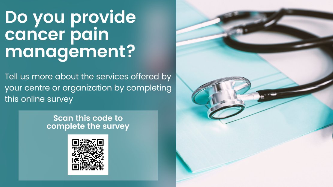 Organizations and centres who provide cancer pain management are invited to participate in a study on “Cancer pain in Canada: Mapping the availability of pain management services and charting gaps and disparities in access to care”.

➡️ Visit ow.ly/cTI750RZamA