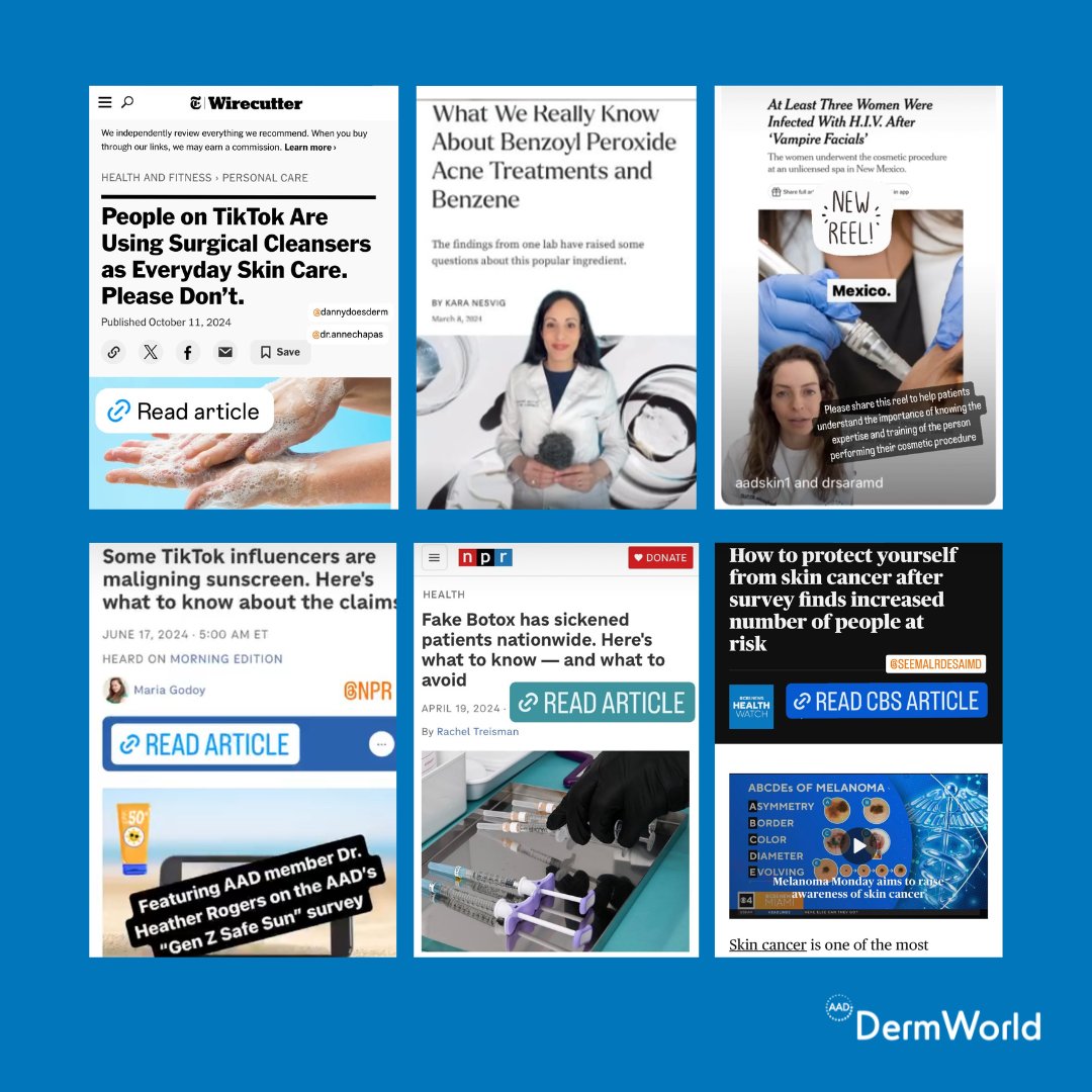 It has been two years since the launch of #YourDermatologistKnows, an AAD consumer positioning strategy to raise awareness about the training and scope of care offered by dermatologists, plus counter misinformation and dangerous social media trends. aad.org/dw/monthly/202…