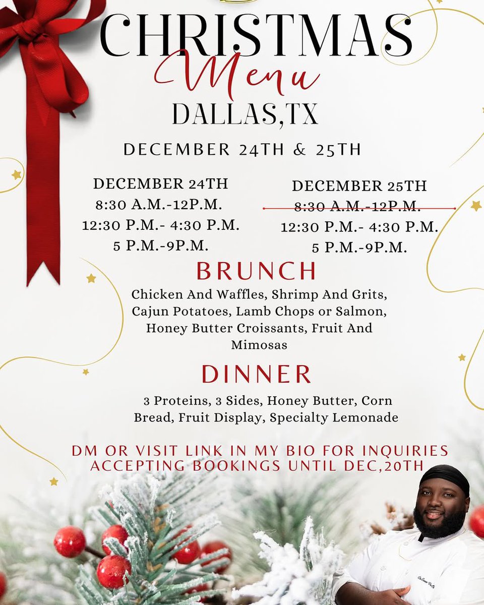 DeSeanDeChef's tweet photo. Dallas, we got you covered for the holidays! https://t.co/rjXXS0QBDJ