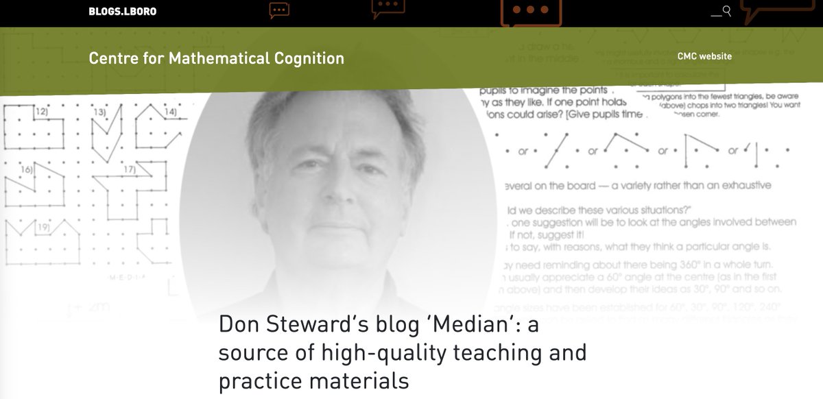#mathsteachers Don Steward’s median blog is a phenomenal set of resources for teaching mathematics. We’ve been digitising Don’s paper notes, and they are now available on his blog. Here’s a tribute to the great man and some  detail about what’s in there: shorturl.at/l8uhJ
