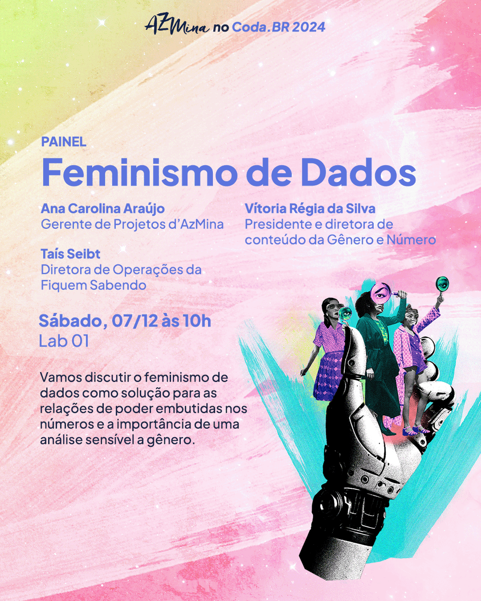InstitutoAzmina's tweet photo. AzMina marca presença na 9° edição da maior conferência de jornalismo de dados da América Latina, o https://t.co/jbn4pgGc8H, que está acontecendo em Brasília desde terça-feira (3). https://t.co/T9R8E12Nd1