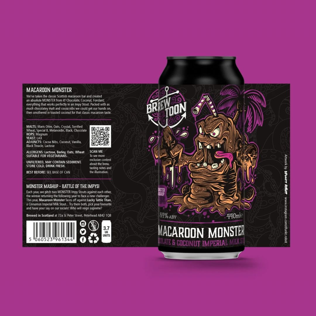 🚨 MONSTER MASHUP 2024 🚨

Introducing our new end of the year, battle of the impys! 

🍫🥥 Macaroon Monster: 8.4% Chocolate &amp; Coconut Imperial Milk Stout

🍀🥔 Lucky Tattie Titan: 8.4% Cinnamon Coated Imperial Milk Stout 

Who will reign supreme?

Launching this Friday, 10am 🕙