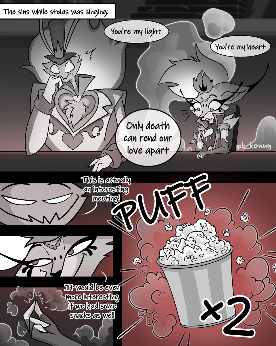 pk_konny's tweet image. Dinner and a show ✨🤣
#HelluvaBossFanart #Asmodeus #HelluvaBossBeelzebub